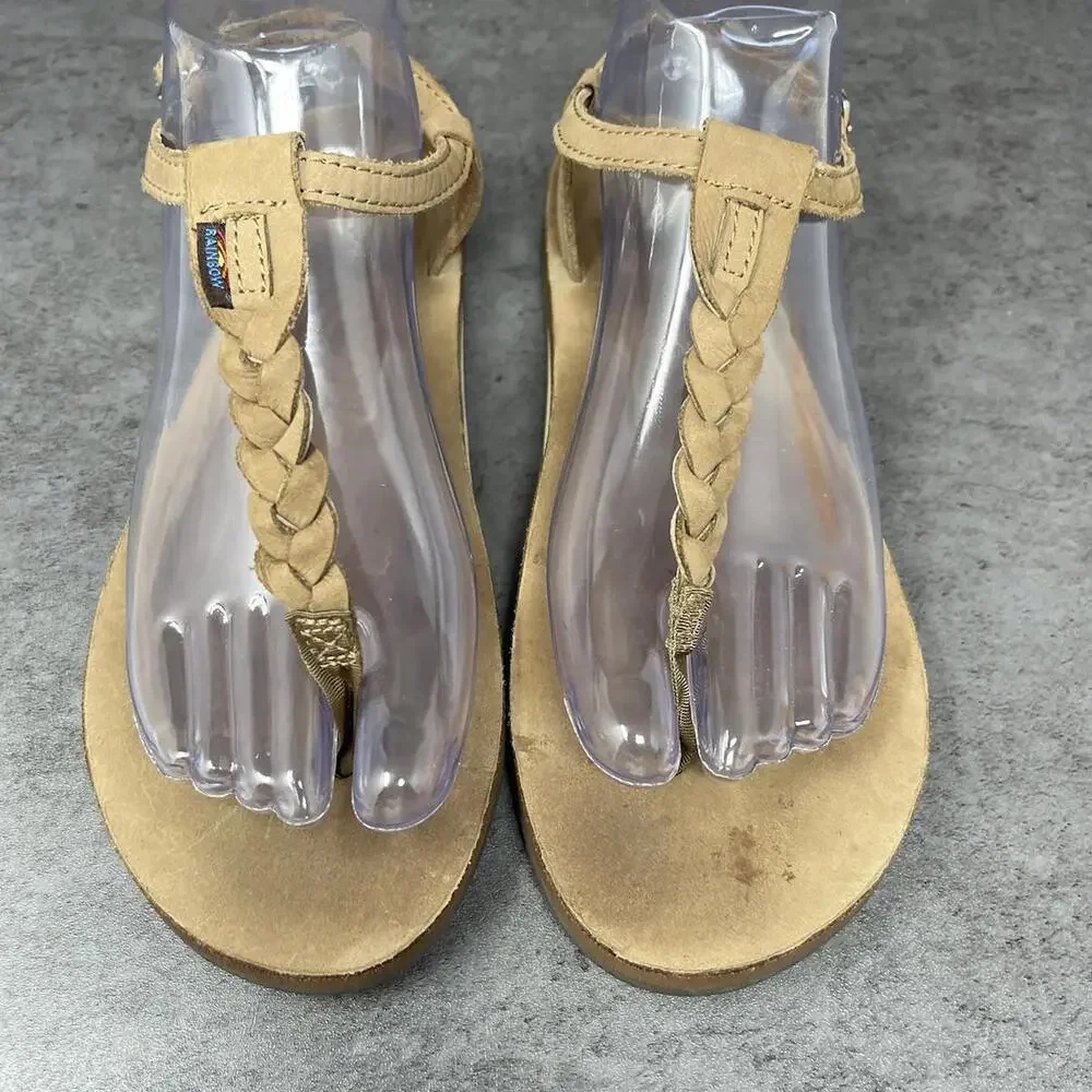 Rainbow Sandals Size Large (7.5-8.5) T Street Center Braid Slip On_3